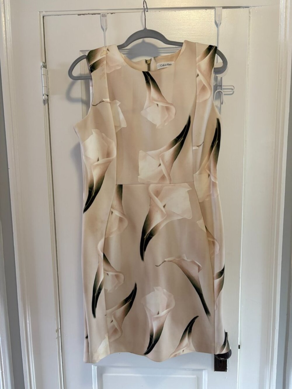 Calvin Klein Calla Lily Floral Print Sheath Dress Size 12